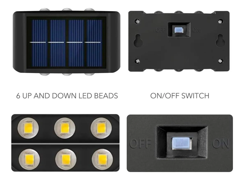 LAMPARA SOLAR LED PARA MURO EXTERIOR PACK 2 - 3