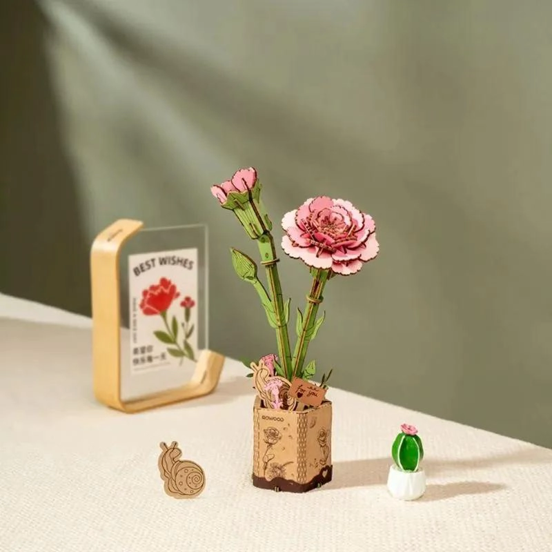 FLOR DE MADERA CLAVEL ROSADO - 2