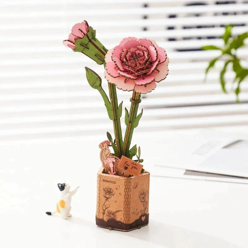 FLOR DE MADERA CLAVEL ROSADO - 3
