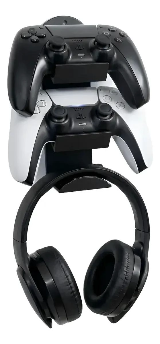 SOPORTE DE PARED DOBLE PARA CONTROLES Y AUDIFONOS - 2