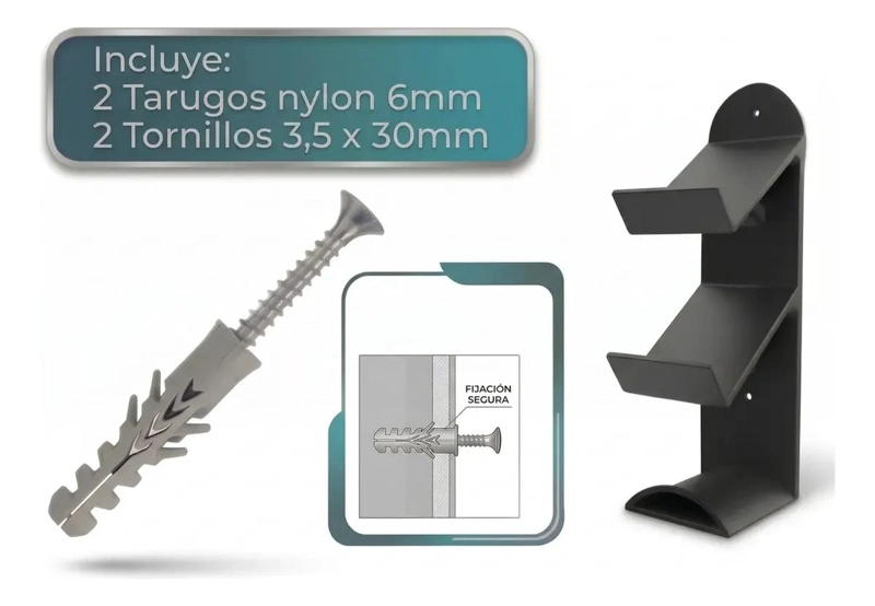 SOPORTE DE PARED DOBLE PARA CONTROLES Y AUDIFONOS - 5