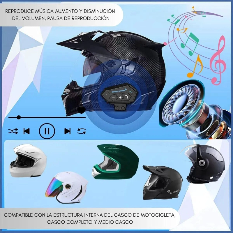 INTERCOMUNICADOR BLUETOOTH MANOS LIBRES PARA CASCO - 2
