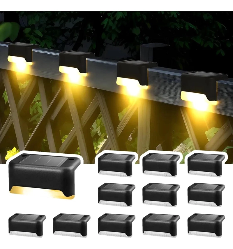 12 LUCES SOLARES LED IMPERMEABLES PARA ESCALERA EXTERIOR - 1
