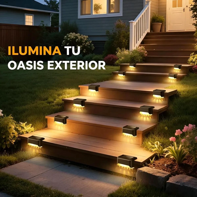 12 LUCES SOLARES LED IMPERMEABLES PARA ESCALERA EXTERIOR - 2