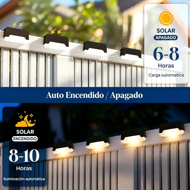 12 LUCES SOLARES LED IMPERMEABLES PARA ESCALERA EXTERIOR - 4