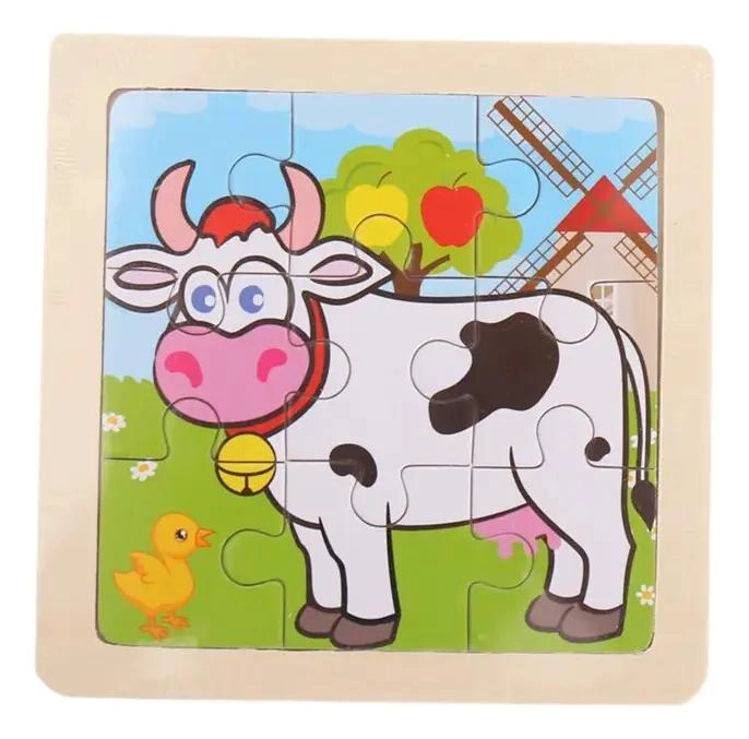ROMPECABEZAS PEQUEÑO DE MADERA CON ANIMALES MONTESSORI - 1