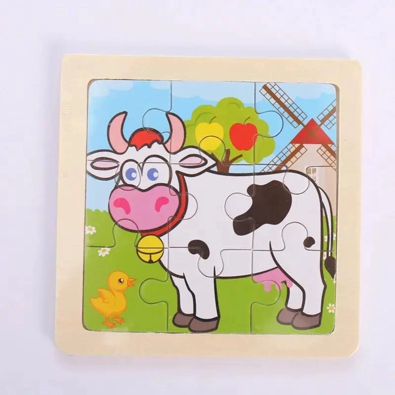 ROMPECABEZAS PEQUEÑO DE MADERA CON ANIMALES MONTESSORI - 2