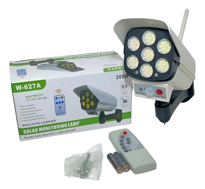 FOCO SOLAR CON SENSOR DE MOVIMIENTO 200W TIPO CAMARA - 1