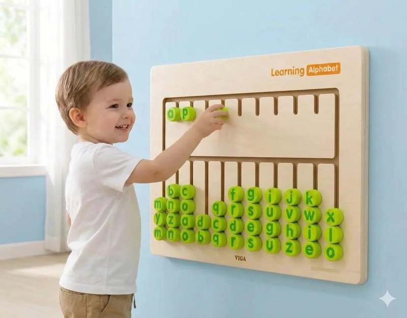 JUEGO DIDACTICO DE MADERA ALFABETO PARA PARED - 3