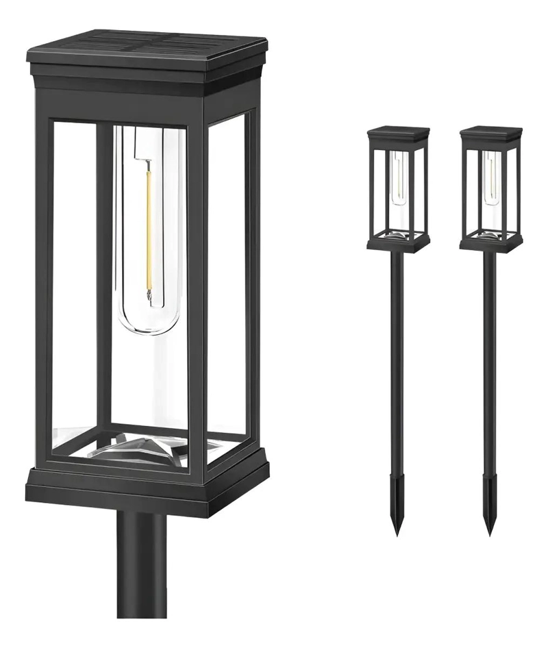 PACK 2 LAMPARAS SOLARES ESTACA VINTAGE LUZ CALIDA - 1