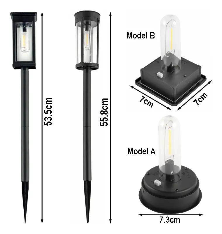PACK 2 LAMPARAS SOLARES ESTACA VINTAGE LUZ CALIDA - 2