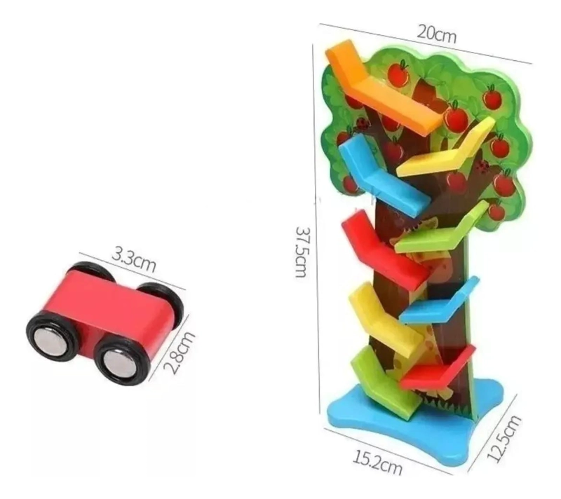 PISTA DE AUTOS DE MADERA CON DISEÑO DE ARBOL PARA NIÑOS - 2