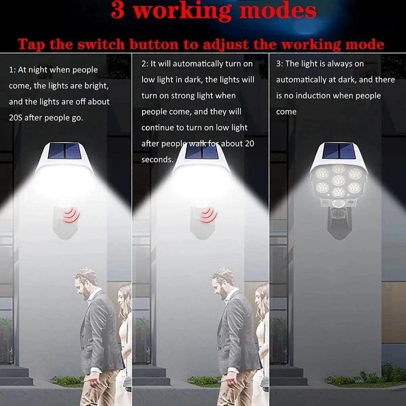 LAMPARA LED SOLAR CON DETECTOR DE MOVIMIENTO PARA EXTERIO - 3