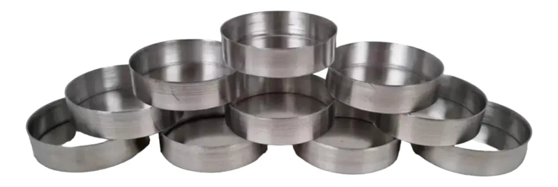 SET 10 MOLDES TARTALETA 8CM ALUMINIO DESMONTABLE - 1