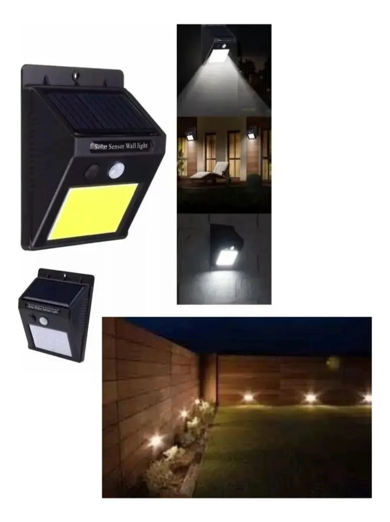 PACK 3 FOCOS SOLARES LED CON SENSOR DE MOVIMIENTO 40 LEDS - 1