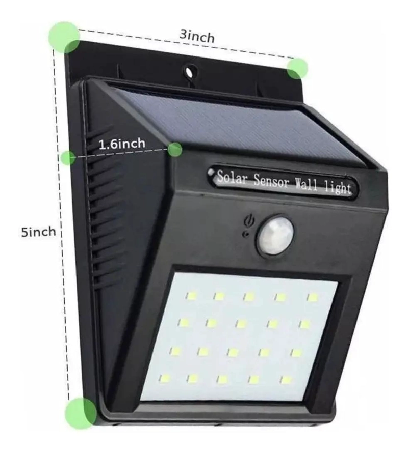 PACK 3 FOCOS SOLARES LED CON SENSOR DE MOVIMIENTO 40 LEDS - 3