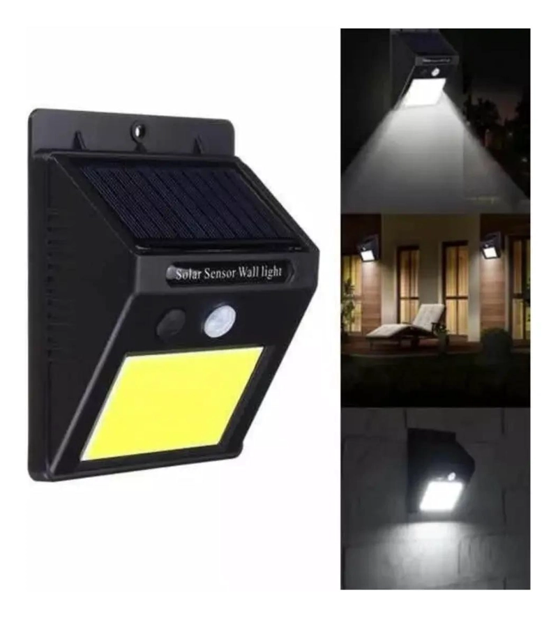 PACK 3 FOCOS SOLARES LED CON SENSOR DE MOVIMIENTO 40 LEDS - 5