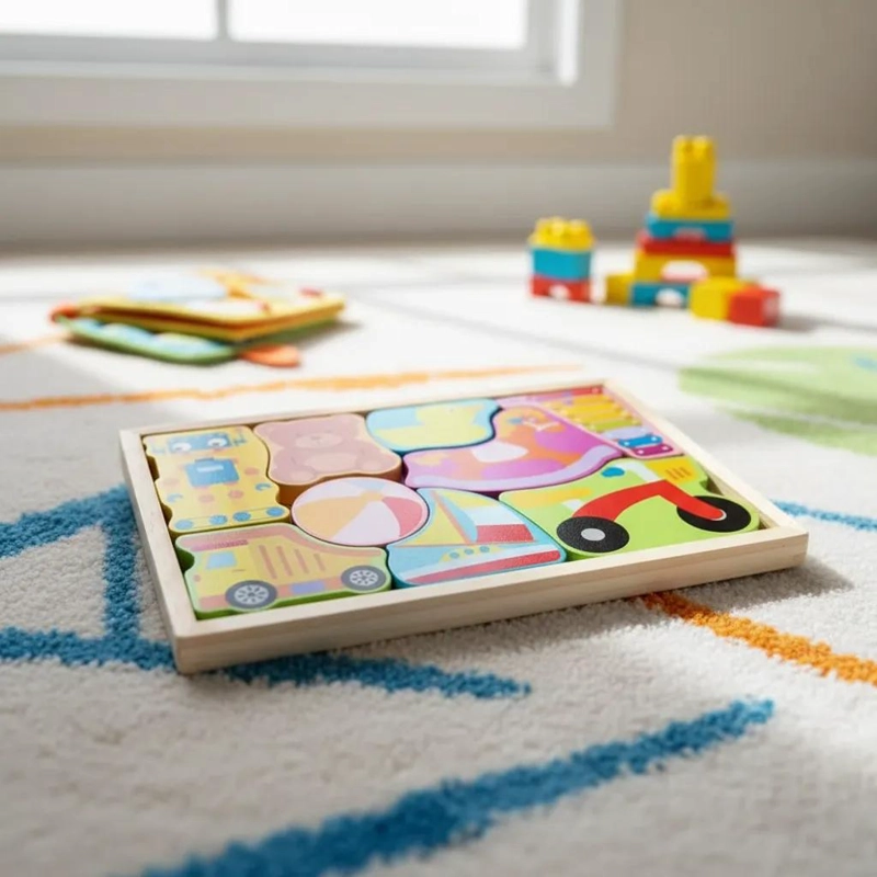 PUZZLE DE MADERA DIDACTICO CON FIGURAS INFANTILES - 2