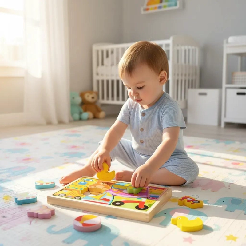 PUZZLE DE MADERA DIDACTICO CON FIGURAS INFANTILES - 3