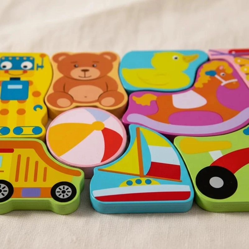 PUZZLE DE MADERA DIDACTICO CON FIGURAS INFANTILES - 4