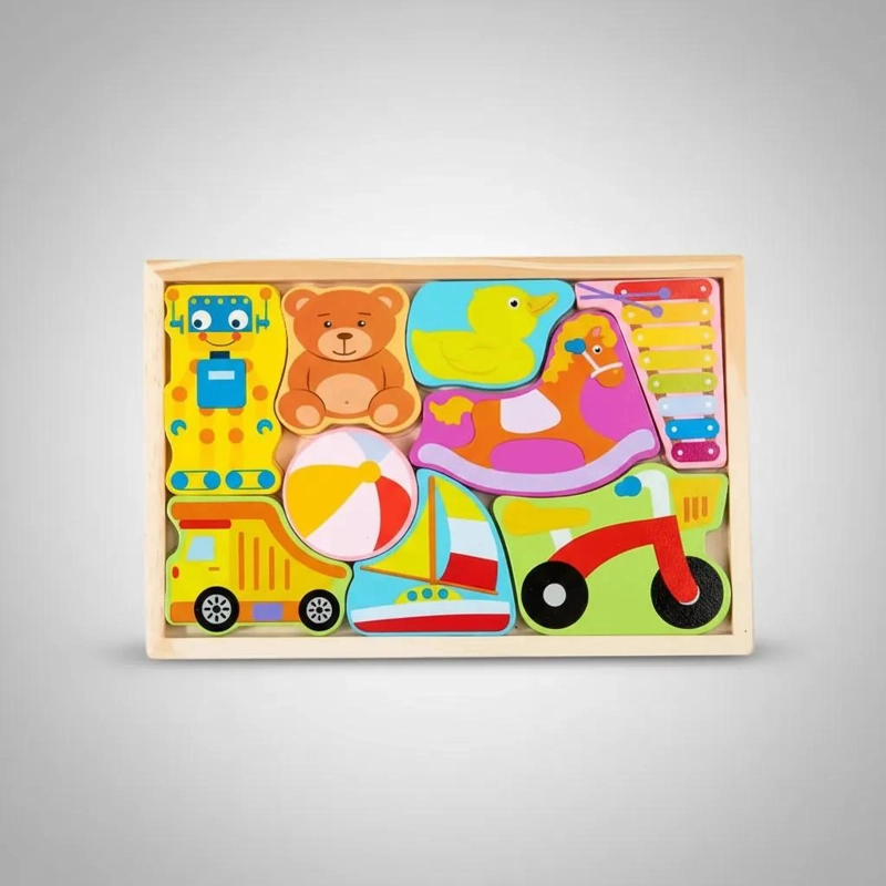 PUZZLE DE MADERA DIDACTICO CON FIGURAS INFANTILES - 5