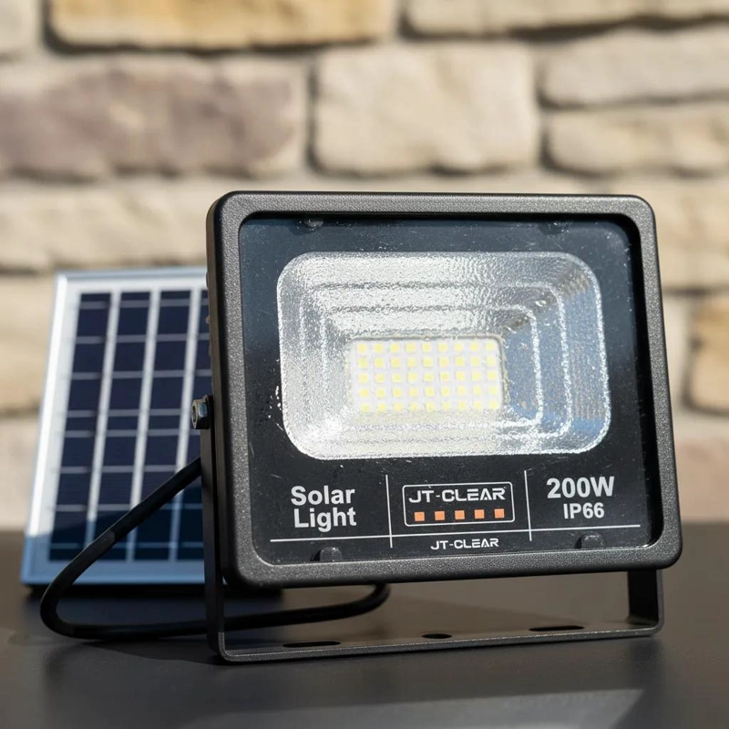 FOCO LED 200W CON PANEL SOLAR PARA EXTERIORES - 1