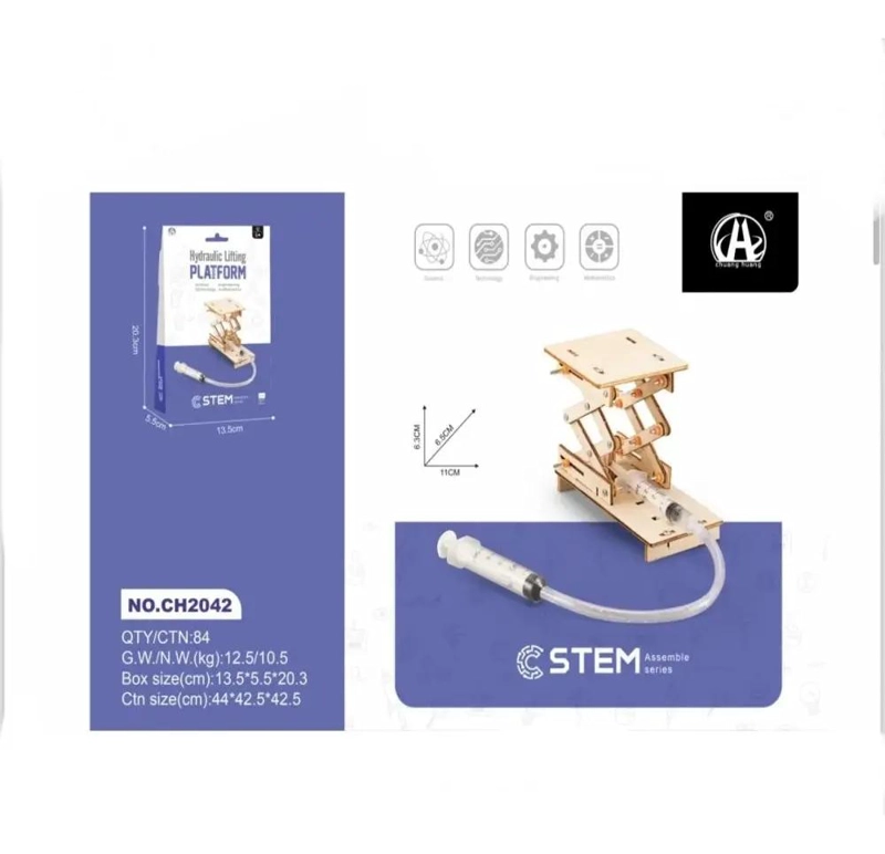 PLATAFORMA HIDRAULICA ARMABLE DE MADERA PARA JUEGO EDUCAT - 5