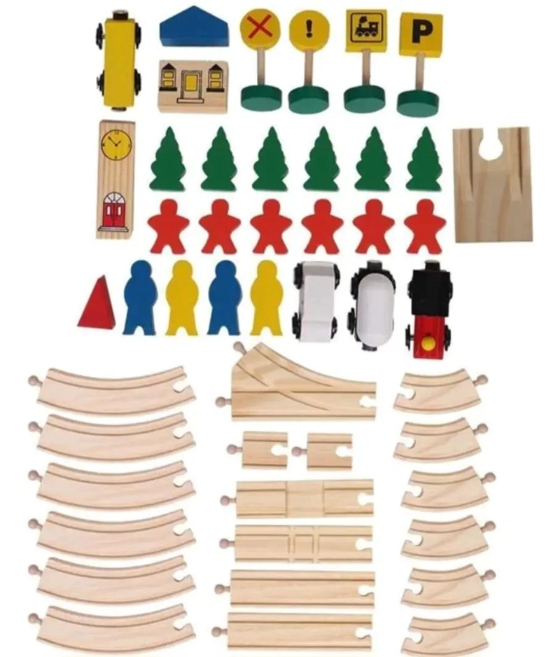 PISTA DE TREN DE MADERA JUEGO DIDACTICO PARA NIÑOS - 2