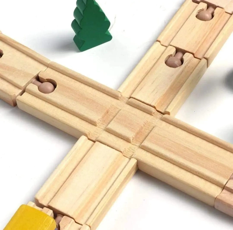 PISTA DE TREN DE MADERA JUEGO DIDACTICO PARA NIÑOS - 4