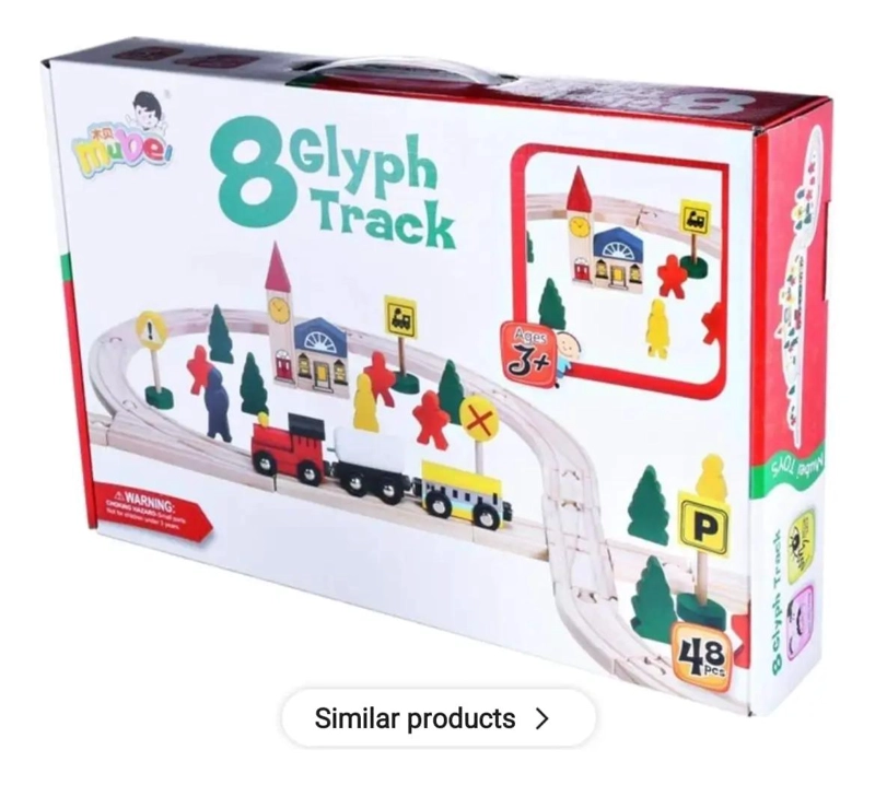 PISTA DE TREN DE MADERA JUEGO DIDACTICO PARA NIÑOS - 5