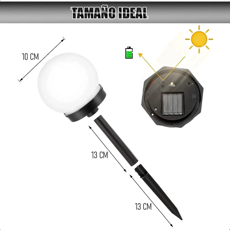 PACK 6 FOCOS SOLARES CON ESTACA PARA JARDIN - 3