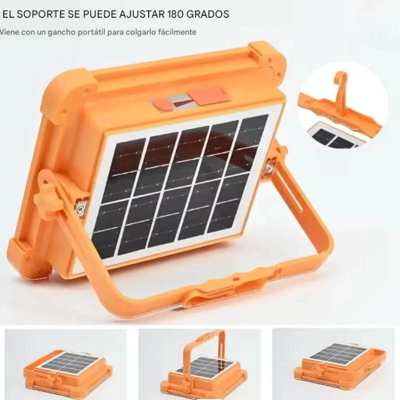 FOCO LED SOLAR RECARGABLE PARA EMERGENCIA Y CAMPING - 3
