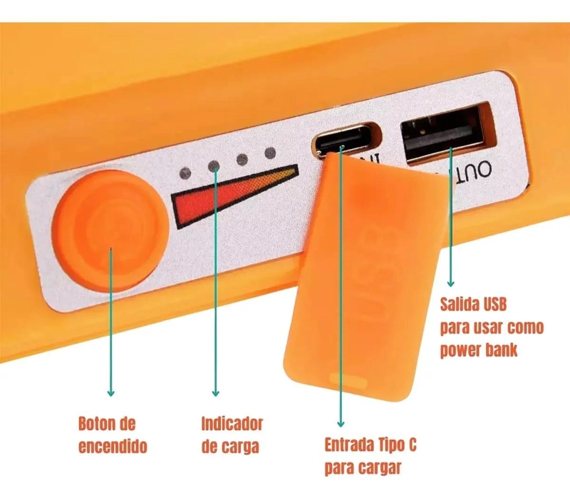 FOCO LED SOLAR RECARGABLE PARA EMERGENCIA Y CAMPING - 4