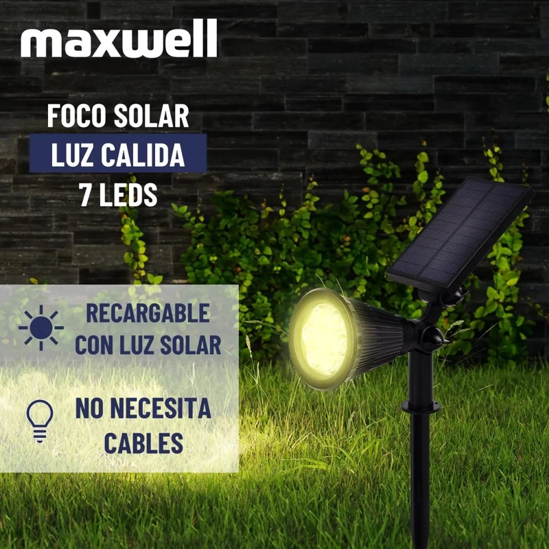 FOCO ESTACA SOLAR LED IMPERMEABLE PARA JARDIN - 2
