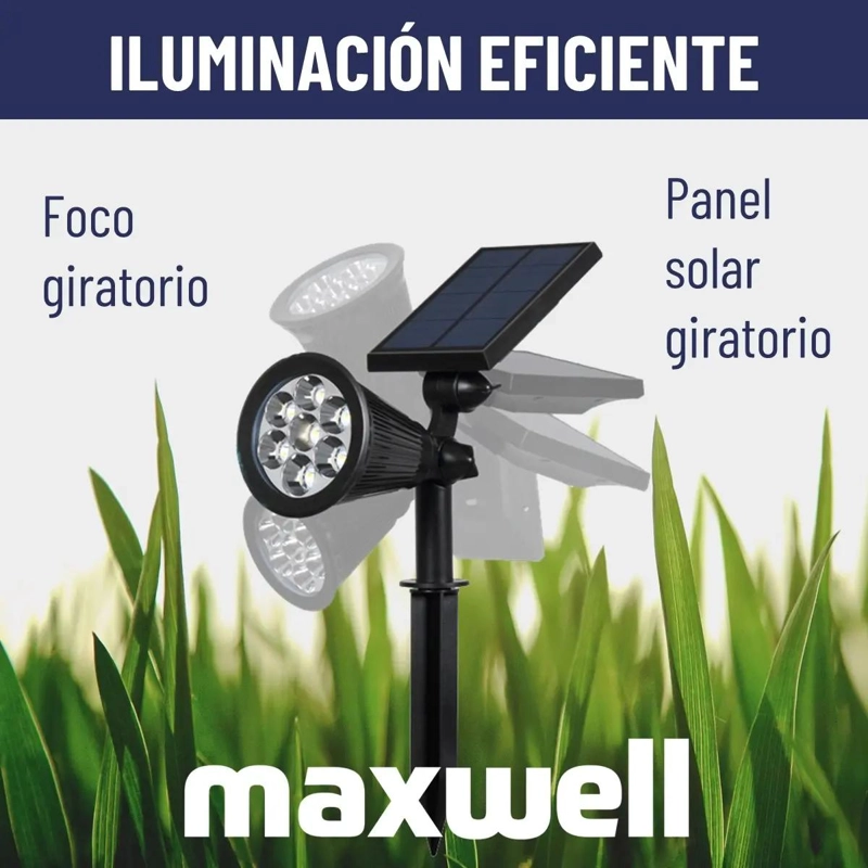 FOCO ESTACA SOLAR LED IMPERMEABLE PARA JARDIN - 5