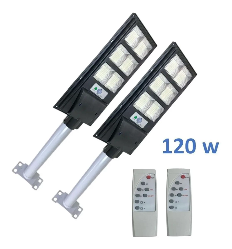 PACK 2 FOCOS SOLARES 120W PARA EXTERIOR Y POSTE - 2