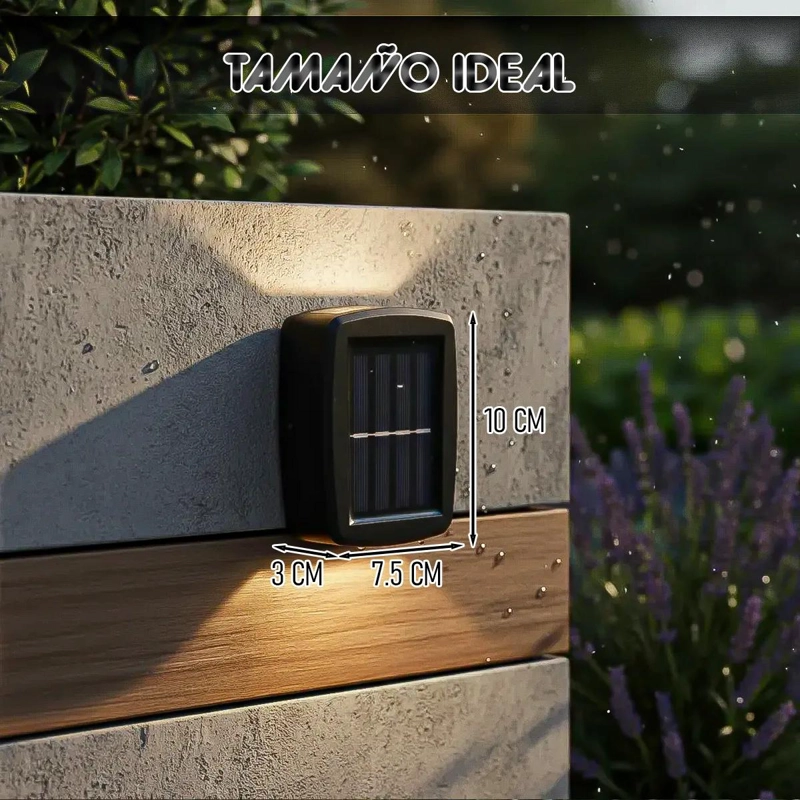 PACK 2 FOCOS LED SOLARES PARA PARED EXTERIOR - 2