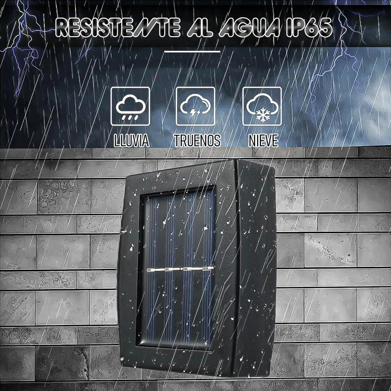 PACK 2 FOCOS LED SOLARES PARA PARED EXTERIOR - 3