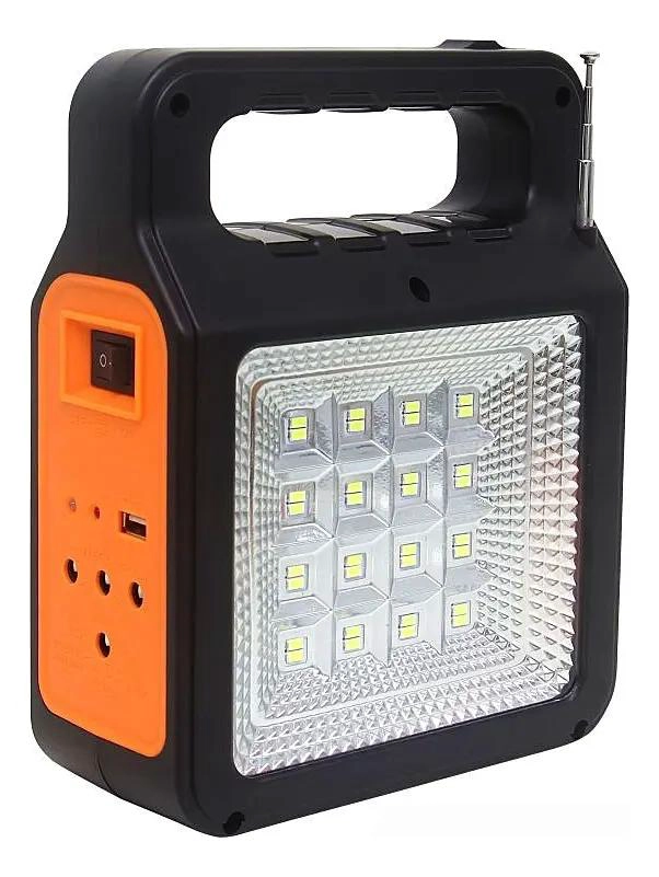 KIT LAMPARA SOLAR CON AMPOLLETAS Y LINTERNA PARA EXTERIOR - 4