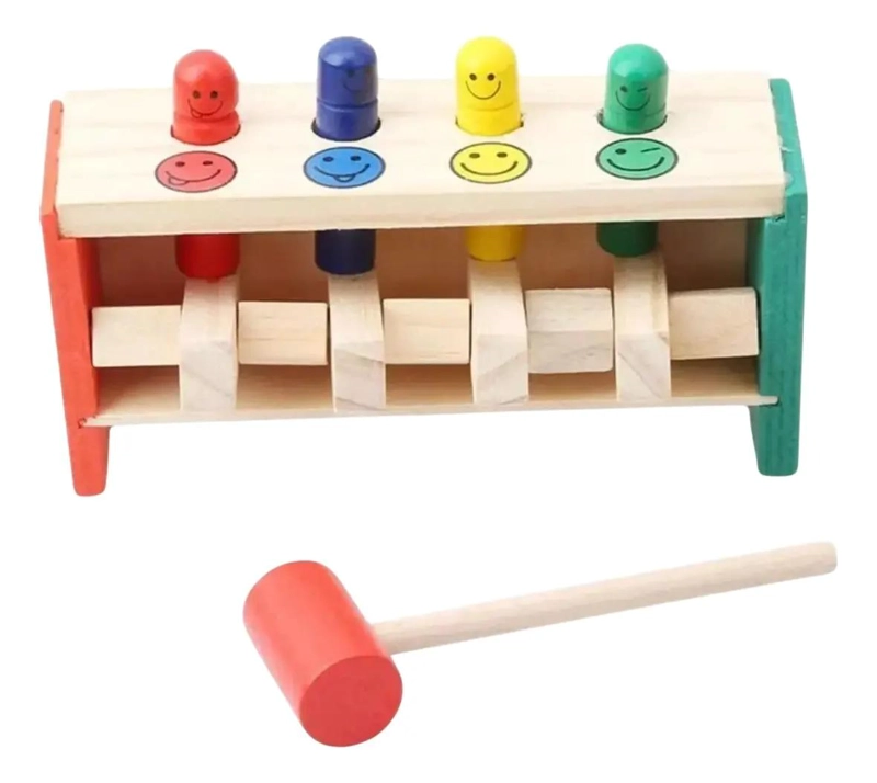 MARTILLO DE MADERA PARA NIÑOS JUEGO PEGA TOPO - 1