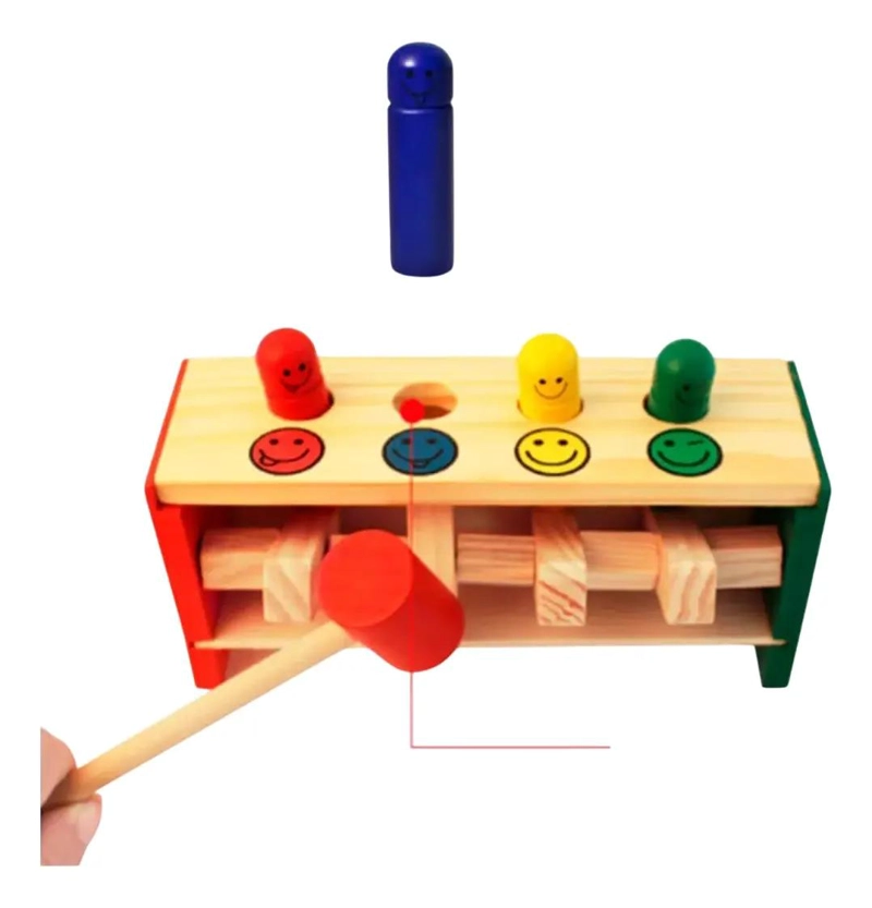 MARTILLO DE MADERA PARA NIÑOS JUEGO PEGA TOPO - 4