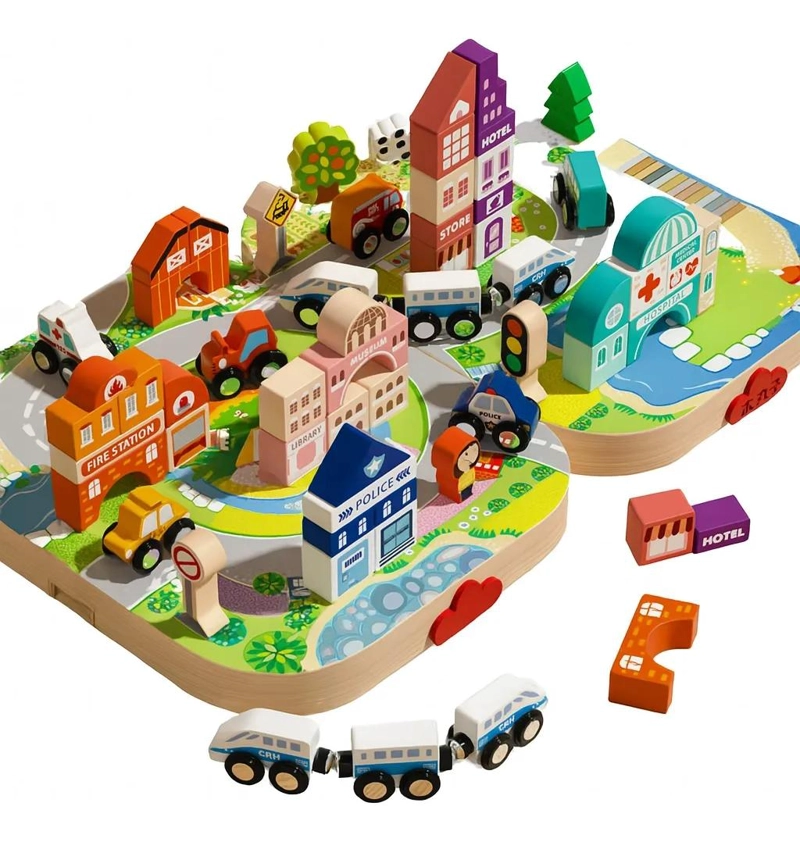 PISTA MODULAR CON BLOQUES DE MADERA MONTESSORI - 1