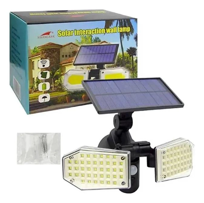 FOCO LED SOLAR RECARGABLE CON SENSOR DE MOVIMIENTO - 1