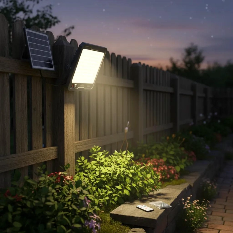 REFLECTOR SOLAR 800W CON PANEL Y LUZ POTENTE - 4