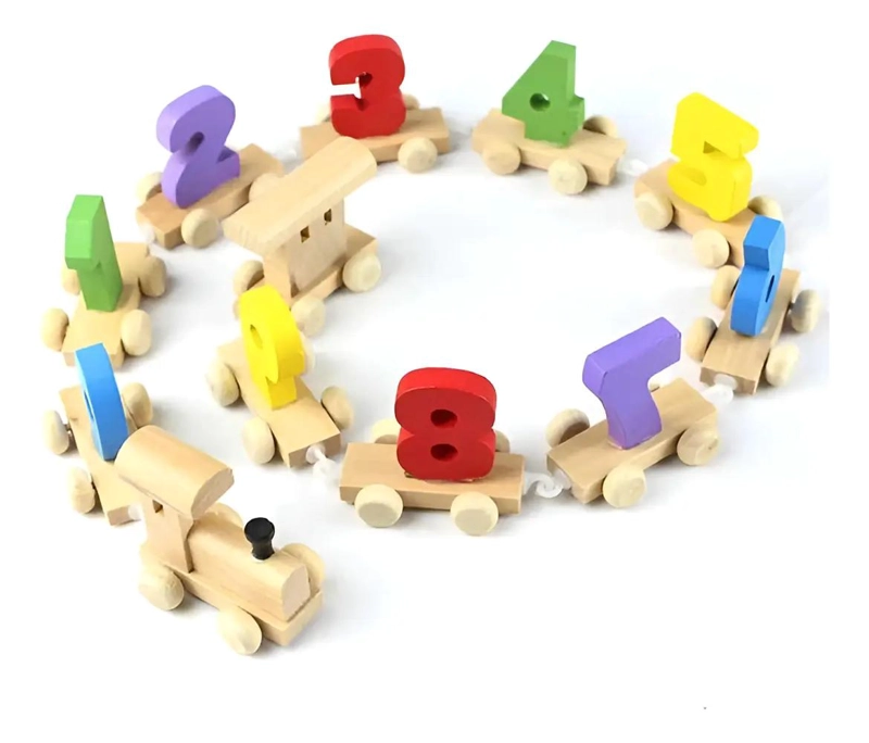JUEGO DIDACTICO TREN DE NUMEROS DE MADERA PARA NIÑOS - 1