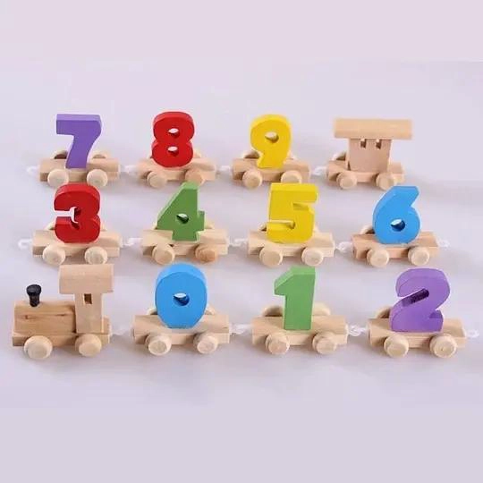 JUEGO DIDACTICO TREN DE NUMEROS DE MADERA PARA NIÑOS - 2