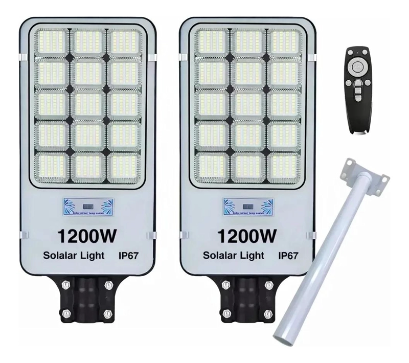 PACK 2 FOCOS LED SOLARES EXTERIOR 1200W CON SOPORTE - 1