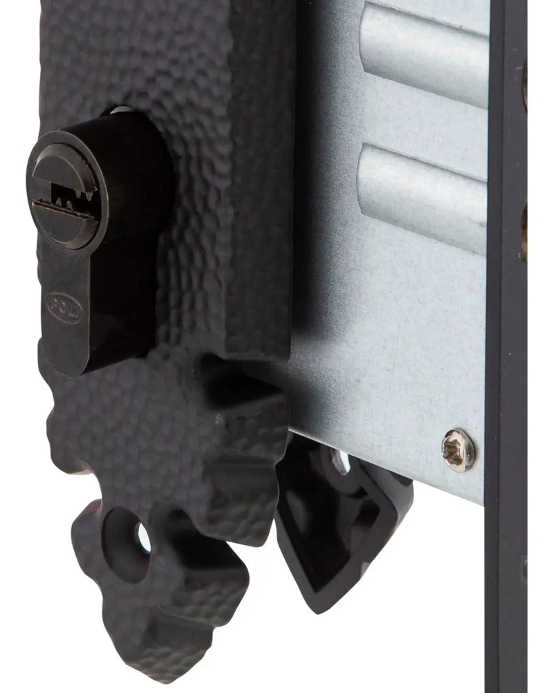 CERRADURA EMBUTIDA RUSTICA B60 CON POMO NEGRO - 4