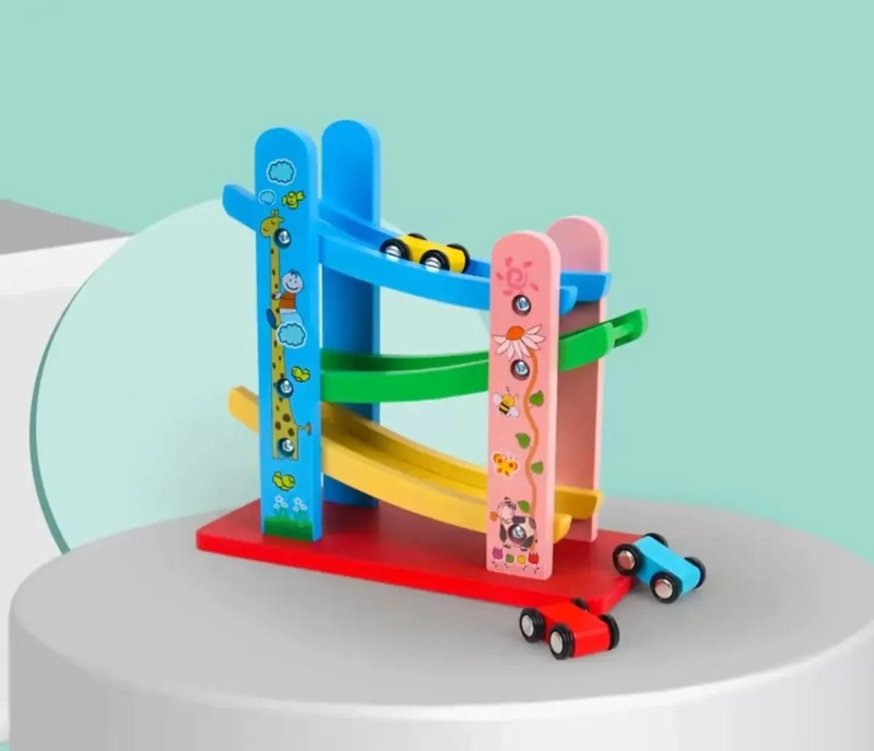 CARRETERA DE MADERA PARA CARROS DE JUGUETE INFANTIL - 4
