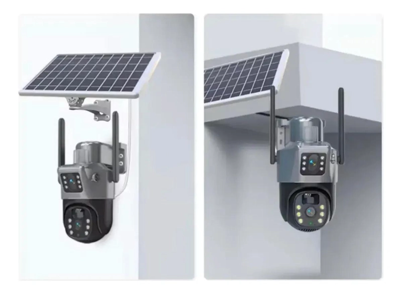 CAMARA DE SEGURIDAD SOLAR WIFI DOBLE LENTE 4MP 360° - 5
